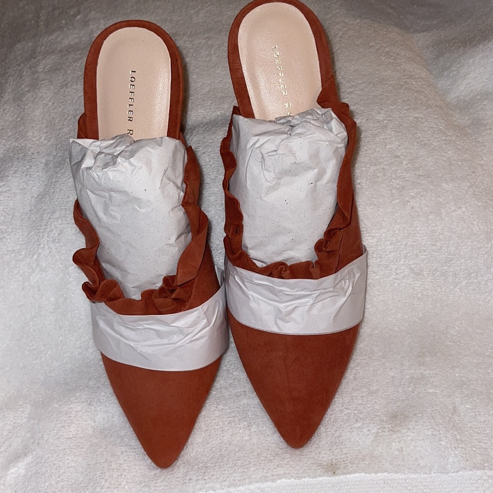 LOEFFLER RANDALL DUSTY ROSE RUFFLED MULE SZ 10B - Picture 7 of 11